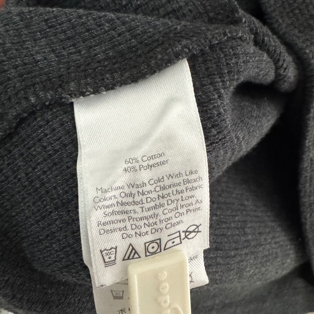 Eddie Bauer Mens Thermal Shirt Charcoal Gray Waffle Knit Long Sleeve Tall Large - Picture 5 of 8
